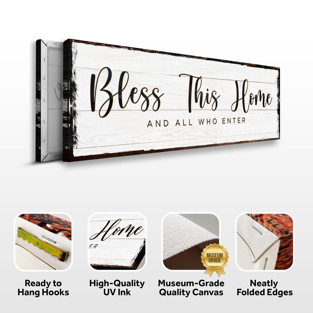 Bless This Home Personalized Canvas Sign | Custom Wall Art | 3 Sizes