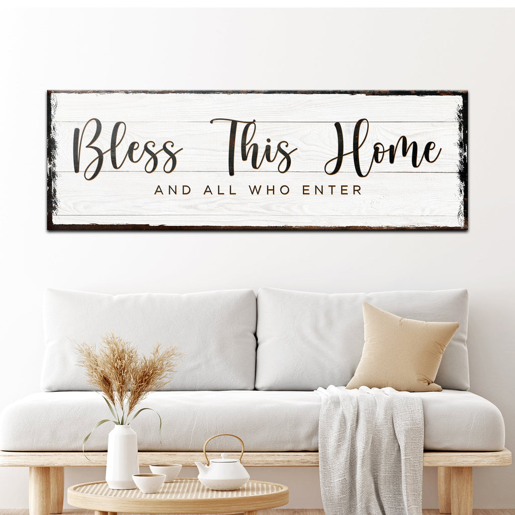 Bless This Home Personalized Canvas Sign | Custom Wall Art | 3 Sizes