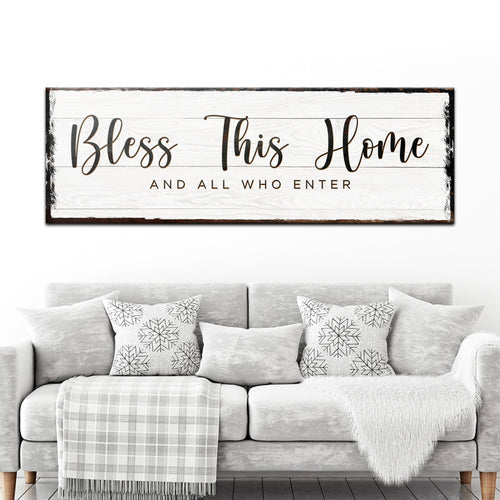 Bless This Home Personalized Canvas Sign | Custom Wall Art | 3 Sizes