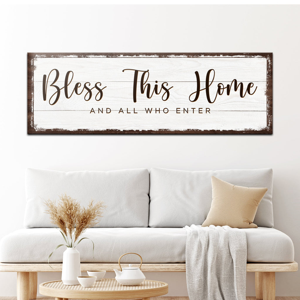 Bless This Home Personalized Canvas Sign | Custom Wall Art | 3 Sizes